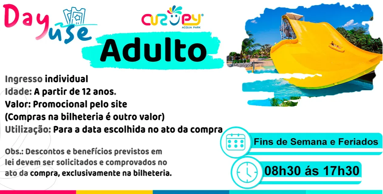 DAY USE - FINAL DE SEMANA E FERIADOS