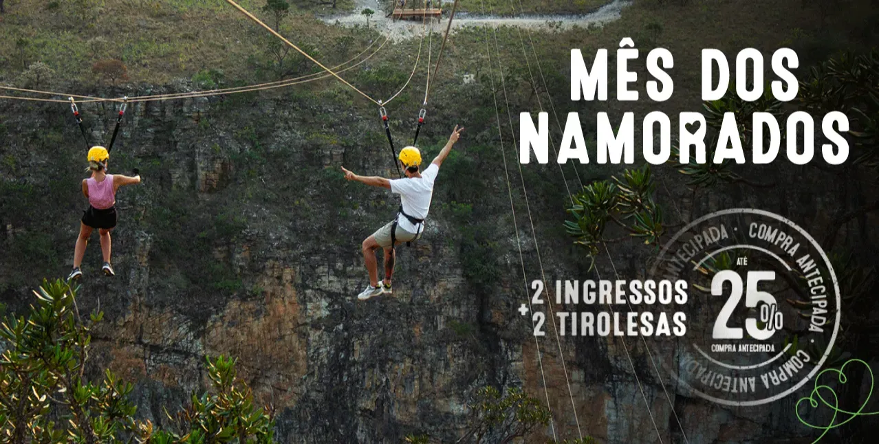 Combo Mês dos namorados - 2 entradas e 2 tirolesas