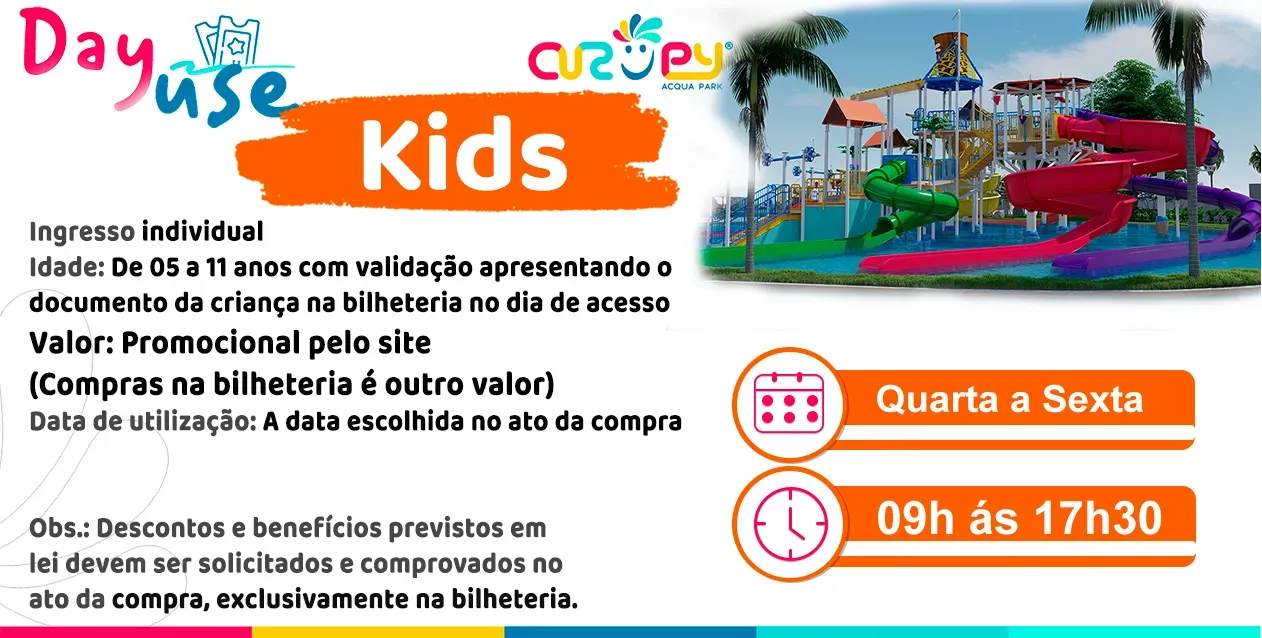 DAY USE - KIDS - DIA DE SEMANA